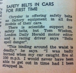 Safety Belts in Australia! 1957