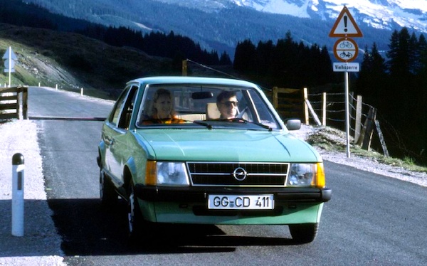 Germany 1980 Mercedes W123 passes VW Golf