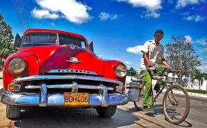 Vintage American car Cuba by Faw