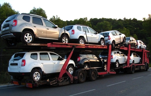 Dacia Duster Sandero on truck France November 2011