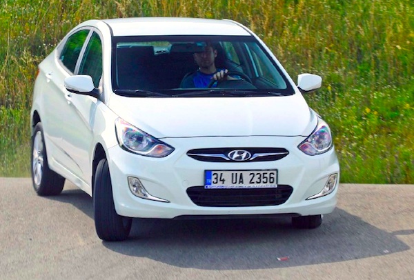 Hyundai Accent Blue Turkey August 2012