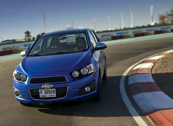 Chevrolet Sonic Gulf November 2012. Picture courtesy of Motoring ME