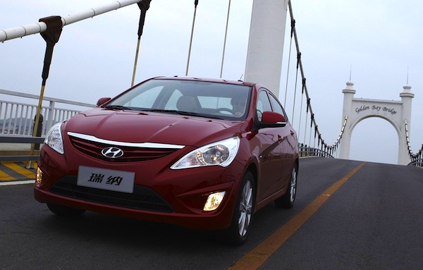 Hyundai Verna China January 2013. Picture courtesy of auto.sina.com.cn