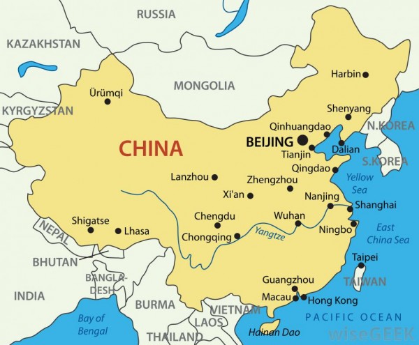 China main cities map