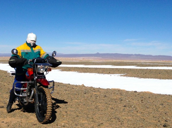Ghost motorbike rider Gobi desert