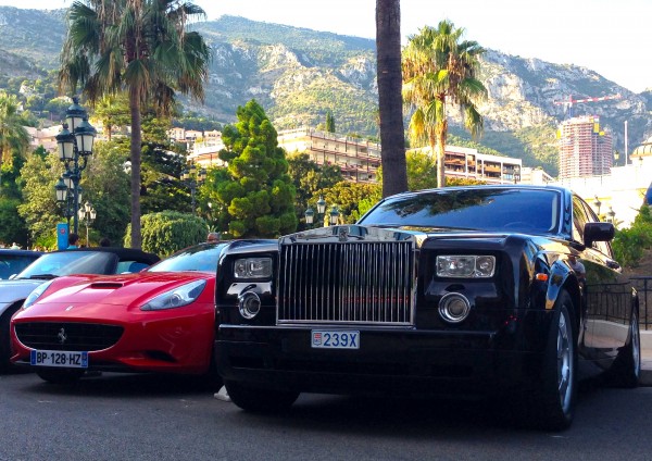 Ferrari California Rolls Royce Phantom Monaco August 2013b