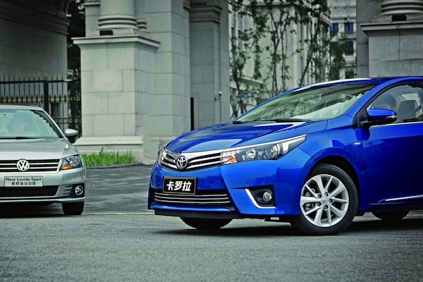 Toyota Corolla VW Lavida China December 2014. Picture courtesy of iweeklyauto.com
