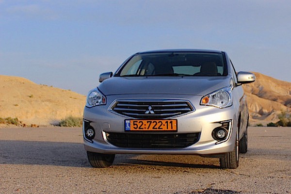 Mitsubishi Attrage Israel August 2015. Picture courtesy auto.co.il