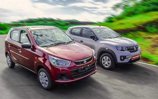 Renault-Kwid-Vs-Alto India April 2016. Picture courtesy gaadi