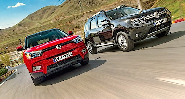 Ssangyong Tivoli Renault Duster Iran June 2016. Picture courtesy kharbamachine.ir